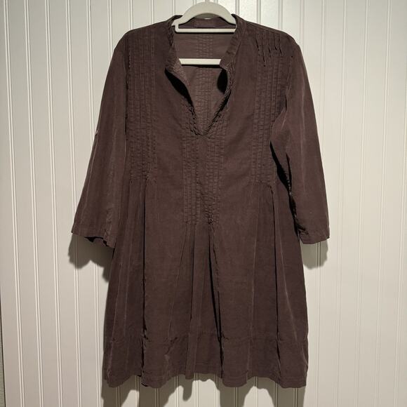 CP Shades Tops - CP Shades Regina Tunic Top Purple Corduroy Pleated Size Medium